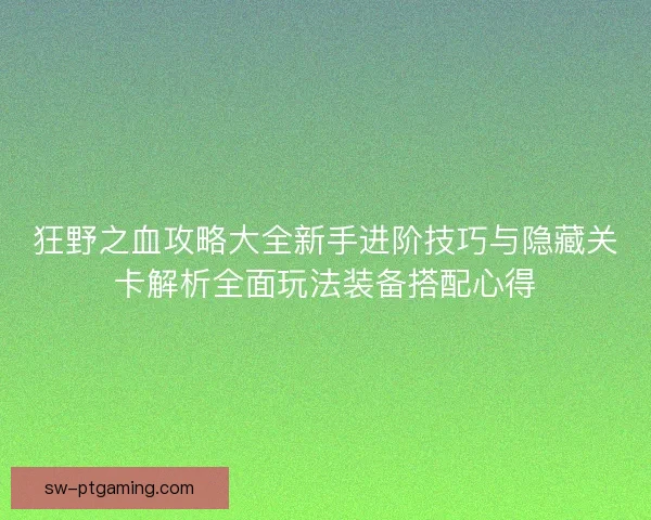 狂野之血攻略大全新手进阶技巧与隐藏关卡解析全面玩法装备搭配心得