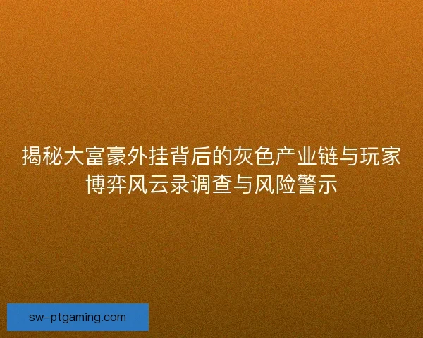 揭秘大富豪外挂背后的灰色产业链与玩家博弈风云录调查与风险警示